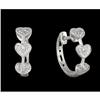Image 1 : 14KW Gold Triple Diamond Hoop Earrings