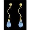 Image 1 : 14KY Gold Blue Topaz Pear Drop Earring