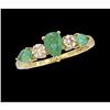 Image 1 : 10KY Gold Fancy .60ct. Emerald / Diamond Ring