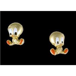 14KY Gold Anemal Tweety Bird Screw Back Earrin