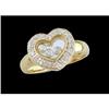 Image 1 : 14KY Gold Floating Diamond Heart Ring