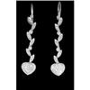 Image 1 : 14KW Gold .40ct Diamond Heart Dangle Earrings