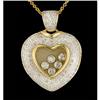 Image 1 : Floating 14KY Gold Diamond Heart Pendant
