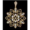 Image 1 : 14K Two-Tone Gold Diamond Flower Pendant