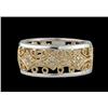 Image 1 : 14K gold Two-Ton Antique Design Diamond Band