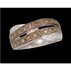 14KW Gold .50ct. White/Champagne Diamonds Ring