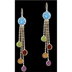 14KYSolid Gold 3.63ct Genuine Multi ColorDangle