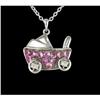Image 1 : 14k gold PINK SAPPHIRE/DIAMOND Baby Carriage