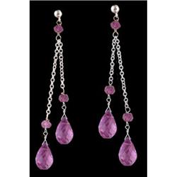 14KW Gold 8.71ct Genuine Amethyst Earrings