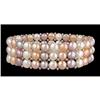 Image 1 : Multi Color Freshwater Pearl,Silver Stretch Bra