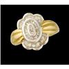 Image 1 : 14K Two-Tone .50ct. Diamond Flower Ring