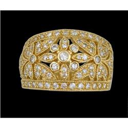 ELEGANT 14KY .75ct. DIAMOND FLOWER RING
