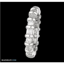 14KW 1.35ct DIAMOND BAGUETTE/ROUND ETERNITY RI