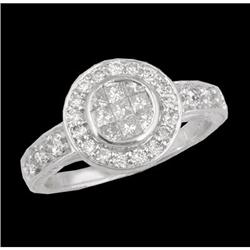 14KW Gold .75ct Princess/Round Diamond Ring