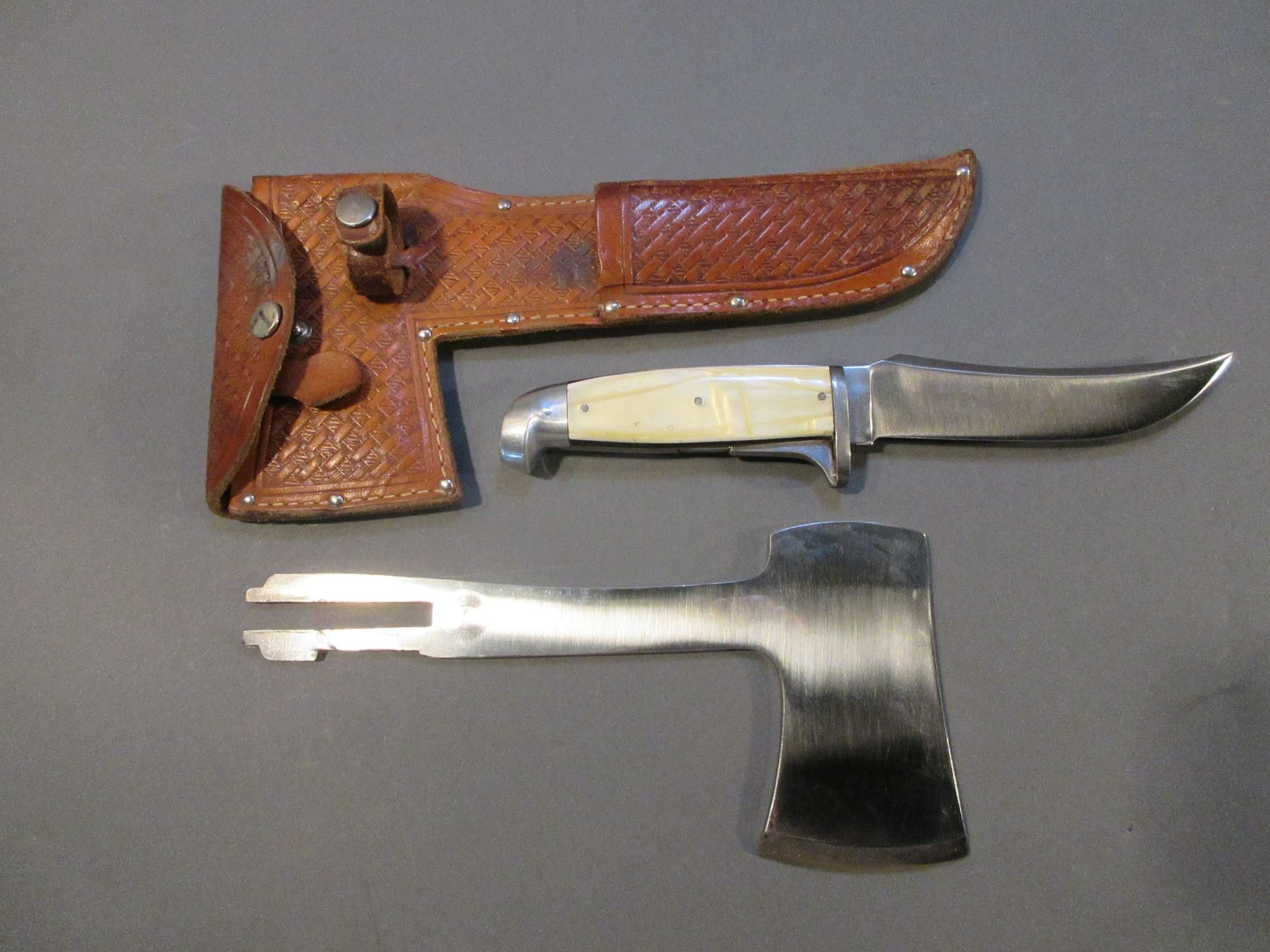 Marked Western Boulder Cola Knife/Hatchet Combo Set Knife 5" Blade 4.