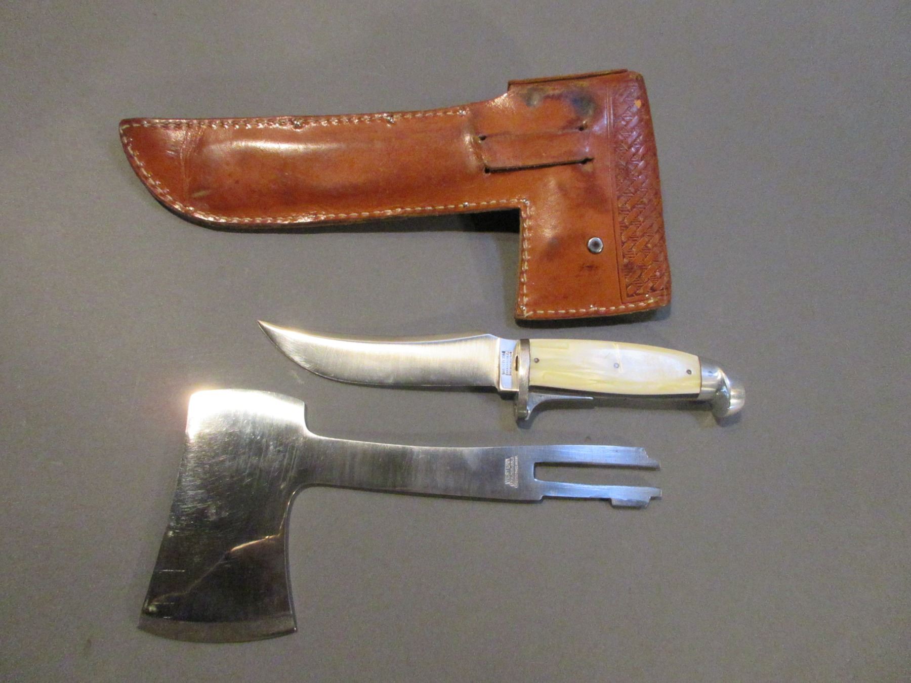 Marked Western Boulder Cola Knife/Hatchet Combo Set Knife 5" Blade 4.