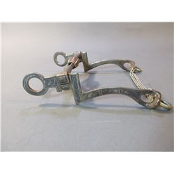 Marked E Garcia Silver Inlaid Bit-  7  Cheek- Low Port With Roller- Slobber Chains- Rein Chain Swive