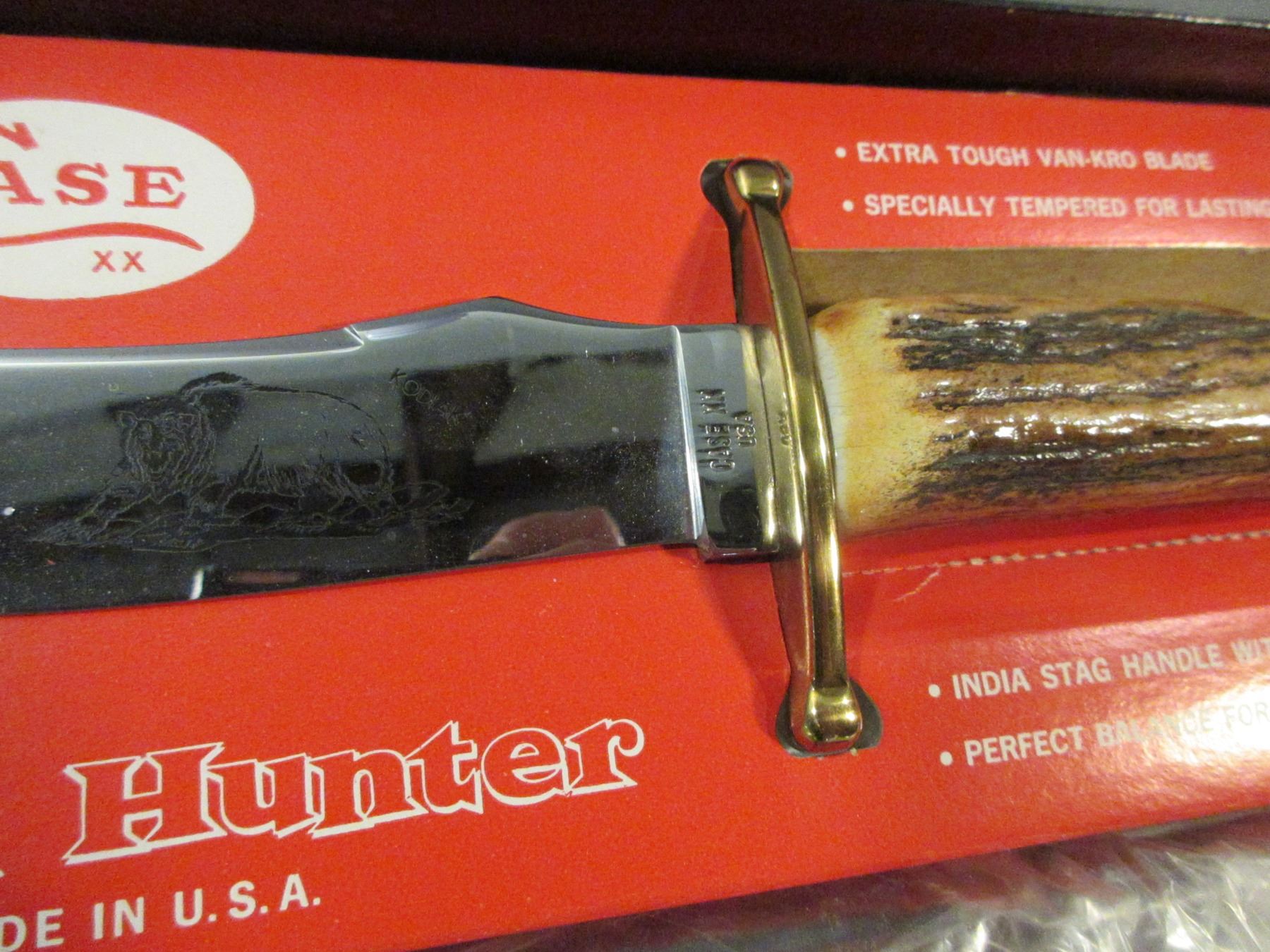 Case XX Kodiak Hunter Knife Engraved Stamped Leather Sheath NIB 5.5
