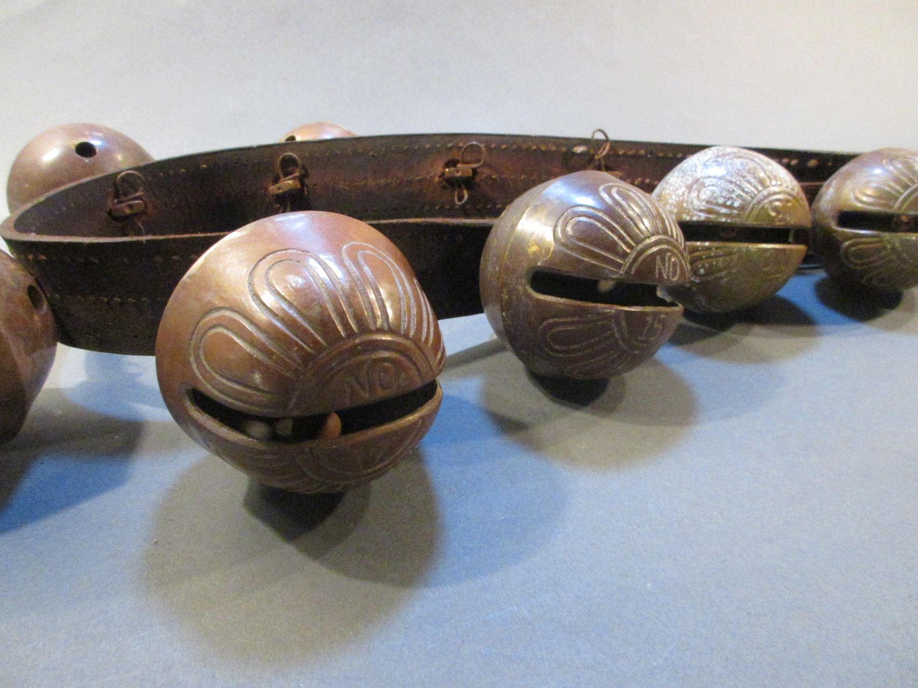 Antique Harness Bells 17 1.25" 3.25" Bells 63" X 1.75"