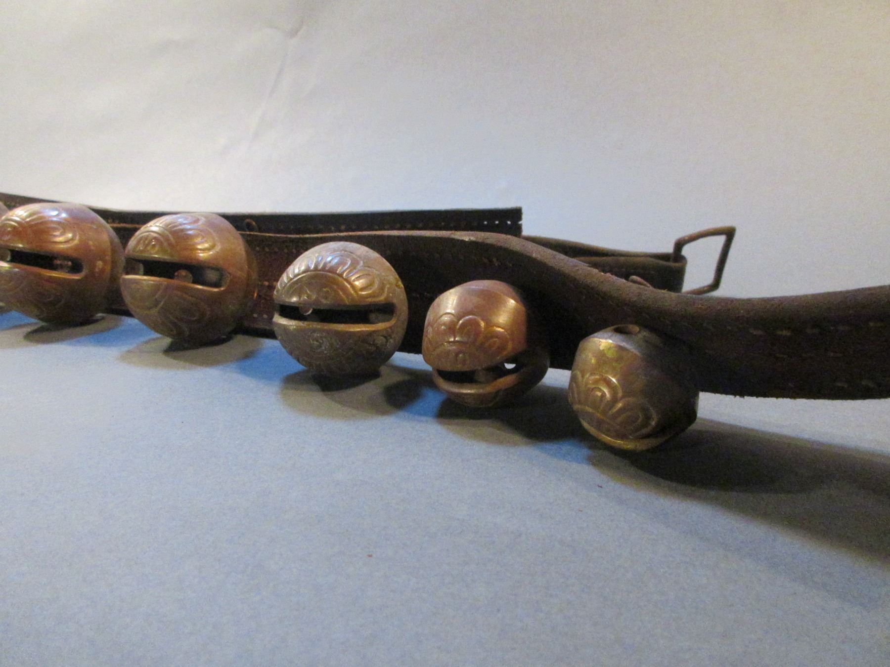 Antique Harness Bells 17 1.25" 3.25" Bells 63" X 1.75"