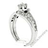 Image 8 : Vintage 14kt White Gold 1.06 ctw Round Diamond Engagement Ring and Nested Weddin