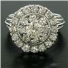 Image 2 : Vintage Hand Made 18K Gold 1.90 ctw Round BRILLIANT Diamond Cluster Cocktail Rin