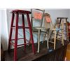 Image 1 : 2 wooden stools and 2 small chairs (approx 3 to 4 ft tall)