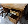 Image 2 : Vintage oak two drawer study desk with chair - approx 4x3