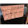 Image 8 : Carnival scee bucket, period reproduction trash can, brown leather desk blotter and vintage suitcase