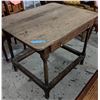 Image 1 : Vintage 1 drawer wooden table approx 3 ft high by 4 ft 1940's oak dining table