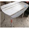 Image 1 : Vintage white folding table approx 3 ft high by 4 ft painted drop leaf table
