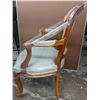 Image 2 : Blue vintage ornate armchair