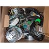 Image 2 : Large box lot of electrical outlets and 3 wall lanterns