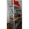 Image 1 : 4 shelf metal rack approx. 24 inches deep, approx. 6 ft long and 8 ft. Tall