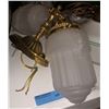 Image 2 : 1920s schoolhouse lights, 2 green glass shades and assorted lightings