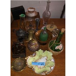 Shelf lot of misc antiques