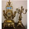 Image 3 : 1 Brass clock and 2 Brass Candelabra