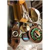Image 1 : Shelf lot of misc including clocks and enamel bowls