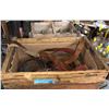 Image 1 : Box of vintage leather belts and 3 wood boxes