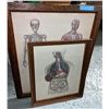 Image 1 : Anatomy posters in antique wood frames x2