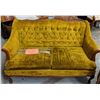 Image 1 : Antique green velvet love seat