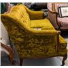Image 2 : Antique green velvet love seat