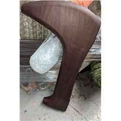 Wood and Glass kidney table