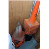 Image 1 : Approx. 20 parking cones, a water dispenser and mop basket with mops