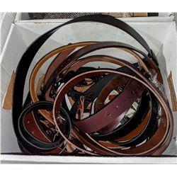 A box lot of belts