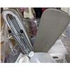 Image 1 : Mix lot small appliances, ironing board, lamps , ironing products etc. Includes rack