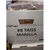 Image 2 : Rolling rack with boxes of tags, shoe cleaning supplies and misc items