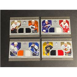 4 JERSEY CARD LOT ROOKIE INSPIRATIONS DUAL JERSEY CARDS #D/999