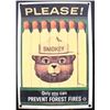 Image 1 : Smokey Bear U.S. Forest Service Porcelain Sign