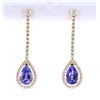 Image 9 : Classic Tanzanite & Diamond 14K Dangle Earrings